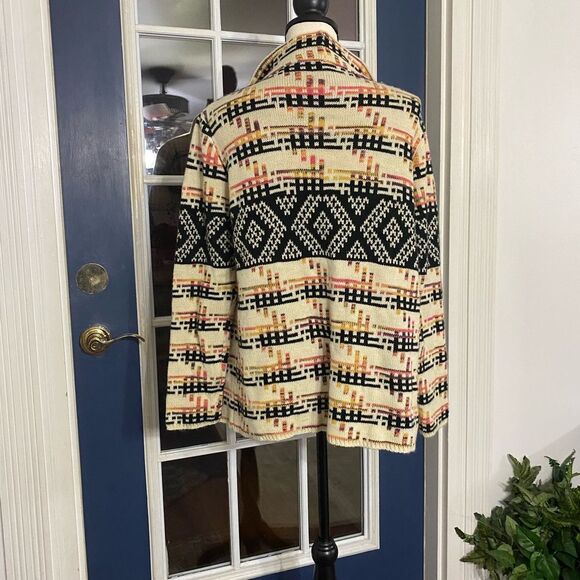 Baciano Open front cardigan Size X-Large Tribal print - Picture 2 of 7